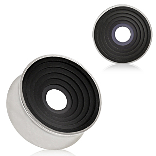 Ecarteur tunnel en acier � cercles concentriques noirs