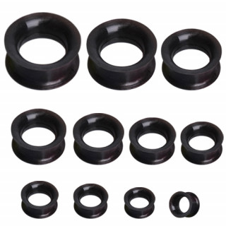 Ecarteur tunnel en silicone noir aspect nacr�