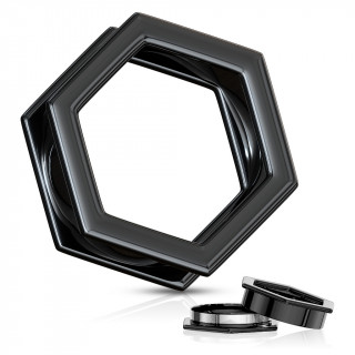 Ecarteur tunnel hexagonal noir d�vissable en acier