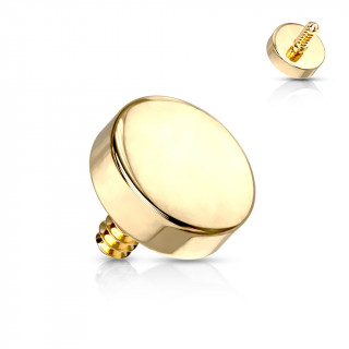 Embout de piercing disque dor� en acier (pour tige filetage interne)