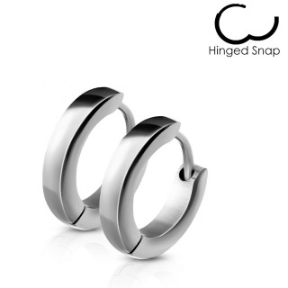 Fines boucles d'oreilles homme en acier bomb�es (paire)