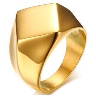 Chevali�re homme acier Gold Diamond Design