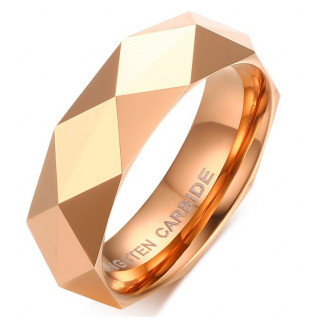 Bague homme facett�e en tungst�ne cuivr�