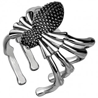 Bague homme acier en forme d'araign�e