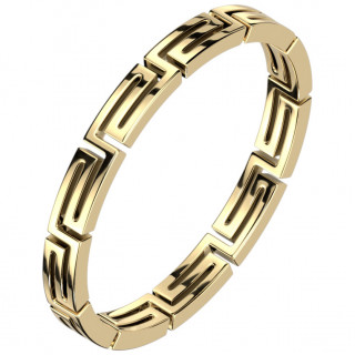 Anneau mixte labyrinthe en acier dor�