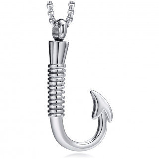 Pendentif homme en forme d'hame�on en acier