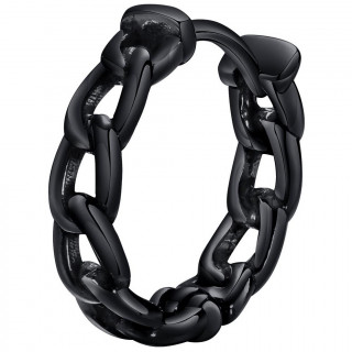 Boucles d'oreilles homme acier noir � design chaine