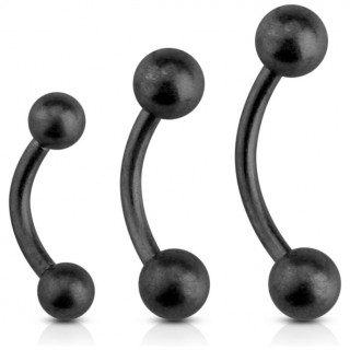 Piercing arcade en acier noir mat � boules