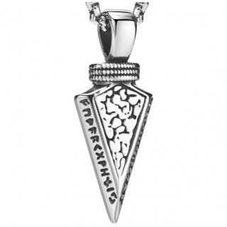 Pendentif homme en forme de fl�che viking en acier