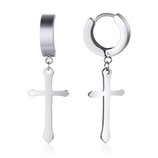 Paire de boucles d'oreilles en acier avec croix m�dievales