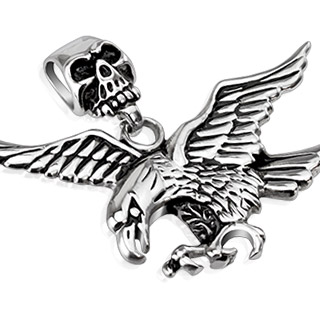 Pendentif acier aigle en vol � b�li�re cr�ne