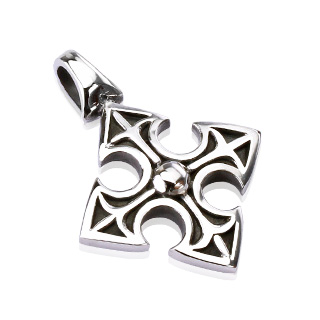 Pendentif acier croix m�di�vale celtique