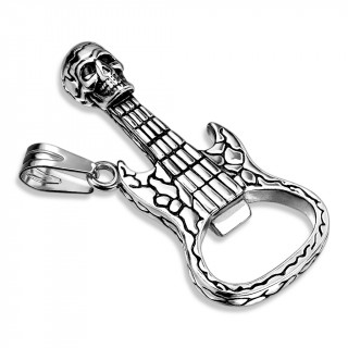 Pendentif acier D�capsuleur guitare � t�te de mort