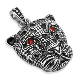 Pendentif acier jaguar � carreaux