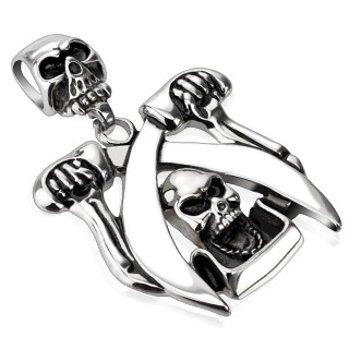 Pendentif acier squelettes et �p�es