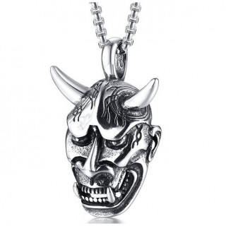 Pendentif acier � t�te de d�mon japonais