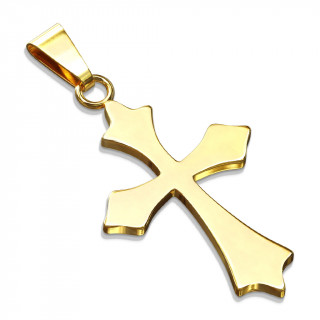 Pendentif croix celtique dor�e en acier