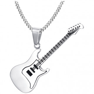 Pendentif guitare �lectrique en acier inoxydable