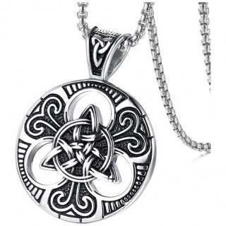 Pendentif homme acier � symboles celtiques