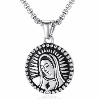 Pendentif homme acier � visage de la Vierge Marie