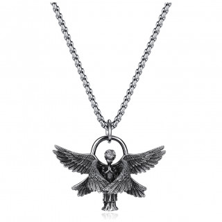 Pendentif homme Ange � triple paire d'ailes en acier