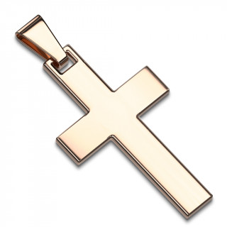 Pendentif homme croix latine en acier cuivr� par ionisation