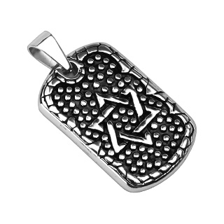 Pendentif homme �toile de David sur plaque �caill�e