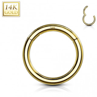 Piercing anneau � segment clips en or jaune 14 carats (oreille, t�ton, l�vre...)