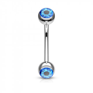Piercing arcade acier � oeil humain - Bleu