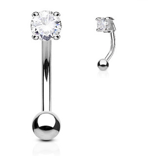 Piercing arcade / banane acier � pierre claire