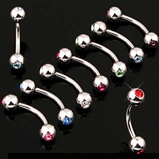 Piercing arcade courb� � boules serties