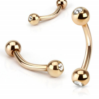 Piercing arcade cuivr� avec boules serties