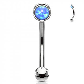Piercing arcade en acier � Opale bleue