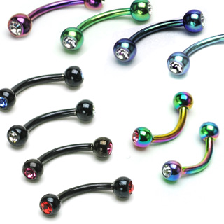 Piercing arcade titanium anodis� boules serties