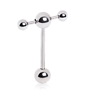 Piercing barbell acier type spinner � boules