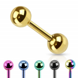 Piercing cartilage barbell acier titanium IP � boules