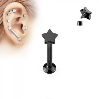 Piercing cartilage labret �toile noire