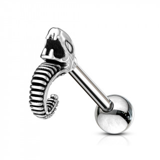 Piercing cartilage serpent � sonnette