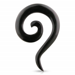 Piercing �carteur noir spirale en os de buffle