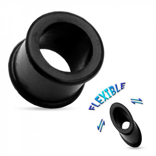 Piercing �carteur tunnel silicone ultra flexible noir