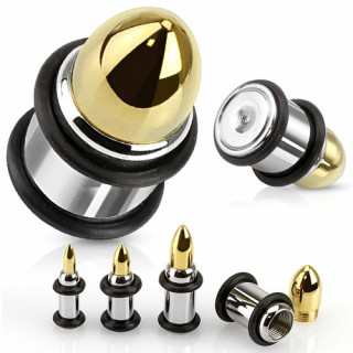 Piercing �carteur type plug en acier en forme de balle de fusil