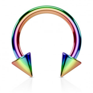 Piercing fer � cheval arc en ciel IP � pointes