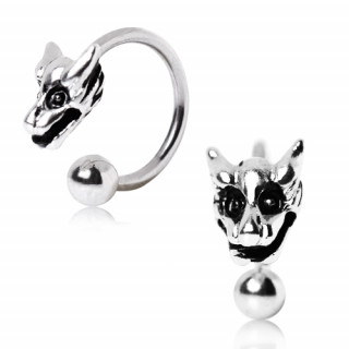 Piercing fer � cheval � t�te de dragon