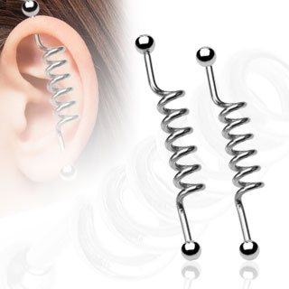 Piercing industriel � boules et barre style ressort