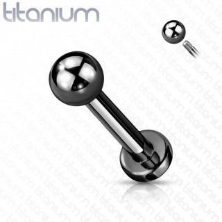 Piercing labret Titane G23 noir � boule (l�vre, tragus, helix...)