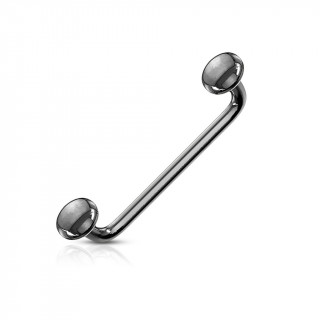 Piercing langue snake eyes noir � disques - angle � 90 degr�s