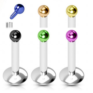 Piercing l�vre labret Micro Titanium Plated Ball