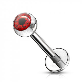 Piercing l�vre oeil humain - Rouge