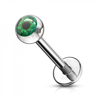 Piercing l�vre oeil humain - Vert