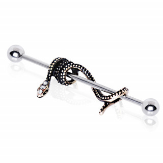 Piercing oreille industriel � serpent style antique